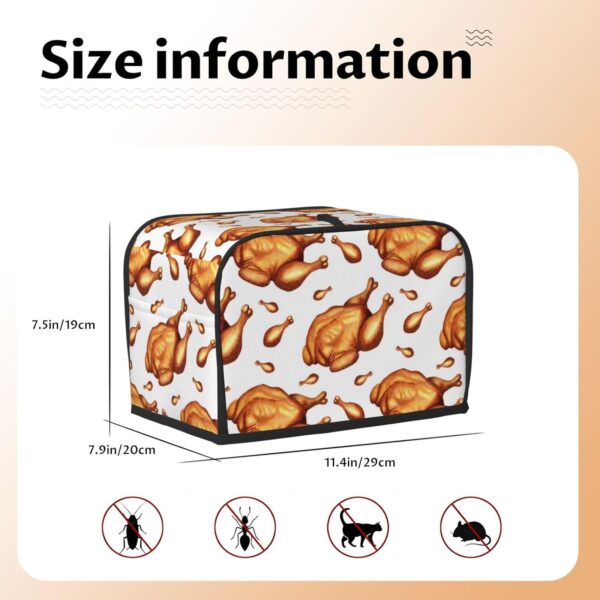 2 Slice Toaster Cover with Pocket Appliance Cover Toaster Dust And Fingerprint, Washable Kitchen Accessories, Fried Chicken Watercolor Painting Pattern - Image 5