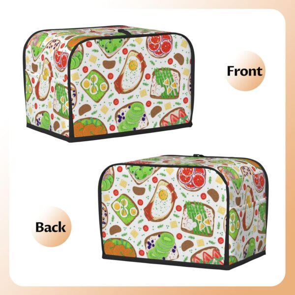 2 Slice Toaster Covers Dust Protection Bread Maker Covers Toaster Cover Kitchen Accessories Washable Appliance Cover Sandwich Pattern Breakfast Snacks - Image 3