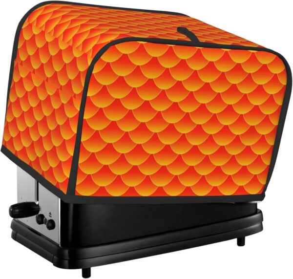 2 Slice Toaster Covers Dust Protection Bread Maker Covers Toaster Cover Kitchen Accessories Washable Appliance Cover Mermaid Fish Scales Orange