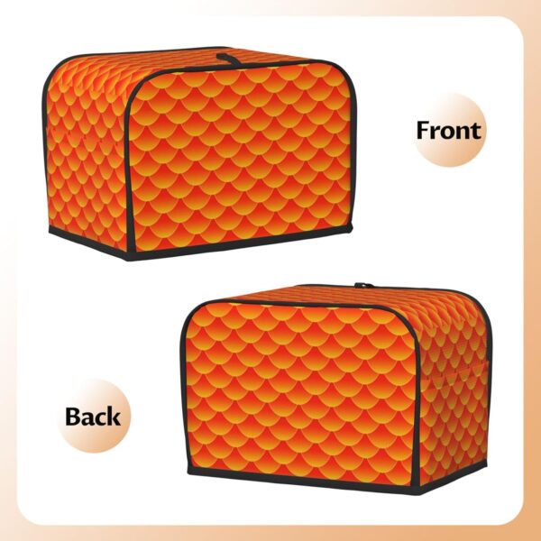 2 Slice Toaster Covers Dust Protection Bread Maker Covers Toaster Cover Kitchen Accessories Washable Appliance Cover Mermaid Fish Scales Orange - Image 3