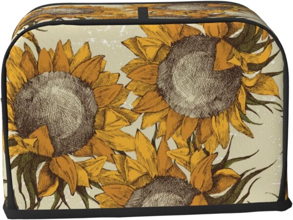 2 Slice Toaster Covers Dust Protection Bread Maker Covers Toaster Cover Kitchen Accessories Washable Appliance Cover Sunflower Abstract Floral Print - Image 2