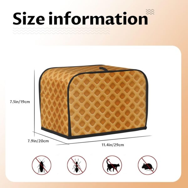 2 Slice Toaster Covers Dust Protection Bread Maker Covers Toaster Cover Kitchen Accessories Washable Appliance Cover Pattern Delicious Waffles - Image 5