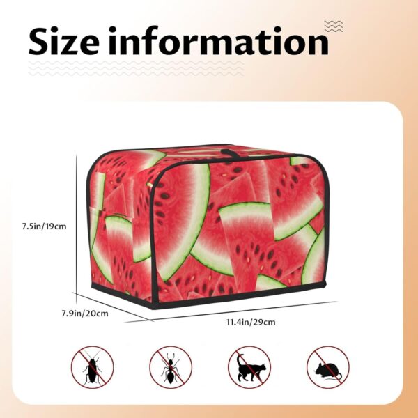 2 Slice Toaster Cover with Pocket Appliance Cover Toaster Dust And Fingerprint, Washable Kitchen Accessories, Watermelon Fruit Summer Art - Image 5