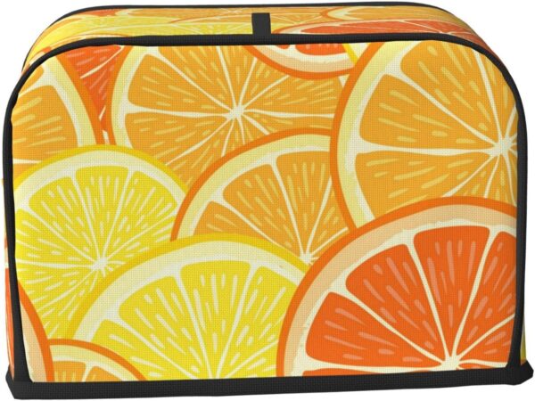 2 Slice Toaster Cover with Pocket Appliance Cover Toaster Dust And Fingerprint, Washable Kitchen Accessories, Lemon Tree - Image 2