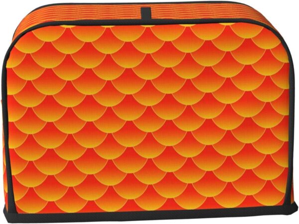 2 Slice Toaster Covers Dust Protection Bread Maker Covers Toaster Cover Kitchen Accessories Washable Appliance Cover Mermaid Fish Scales Orange - Image 2