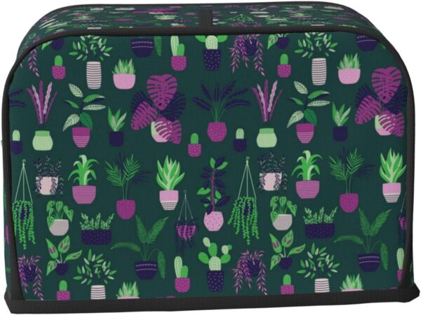 2 Slice Toaster Covers Dust Protection Bread Maker Covers Toaster Cover Kitchen Accessories Washable Appliance Cover Trippy Succulent Cactus Floral - Image 2