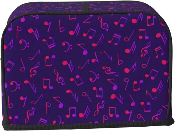 Toaster Covers Kitchen Accessories Decor, 2 Slice Toaster Bread Maker Oven Protector Covers, Dust Proof Fingerprint Covers Music Notes - Image 2