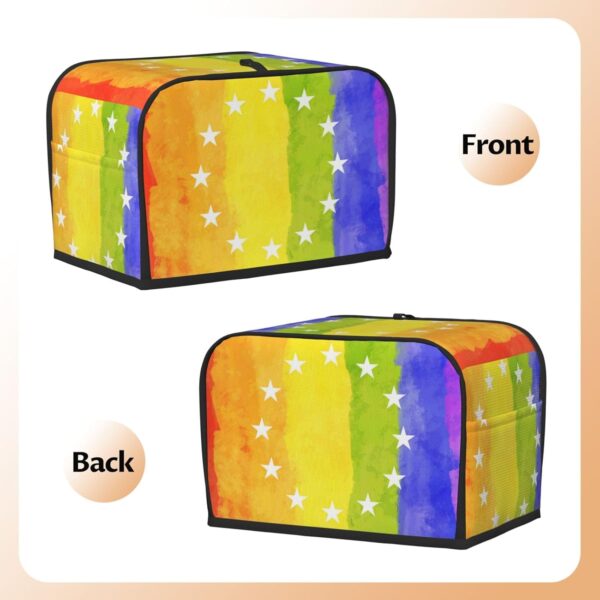 Toaster Covers Kitchen Accessories Decor, 2 Slice Toaster Bread Maker Oven Protector Covers, Dust Proof Fingerprint Covers European Flag Pride Lgbt Flag - Image 3