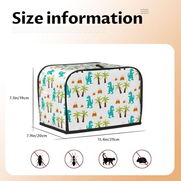 2 Slice Toaster Covers Dust Protection Bread Maker Covers Toaster Cover Kitchen Accessories Washable Appliance Cover Dinosaur And Tree - Image 5