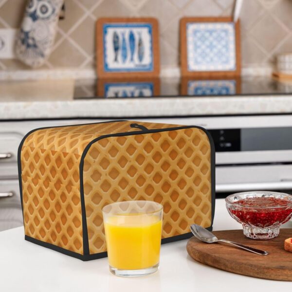 2 Slice Toaster Covers Dust Protection Bread Maker Covers Toaster Cover Kitchen Accessories Washable Appliance Cover Pattern Delicious Waffles - Image 6