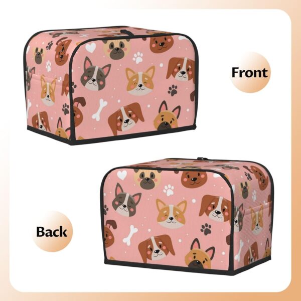 2 Slice Toaster Cover with Pocket Appliance Cover Toaster Dust And Fingerprint, Washable Kitchen Accessories, Cute Pets With Different Dogs - Image 3