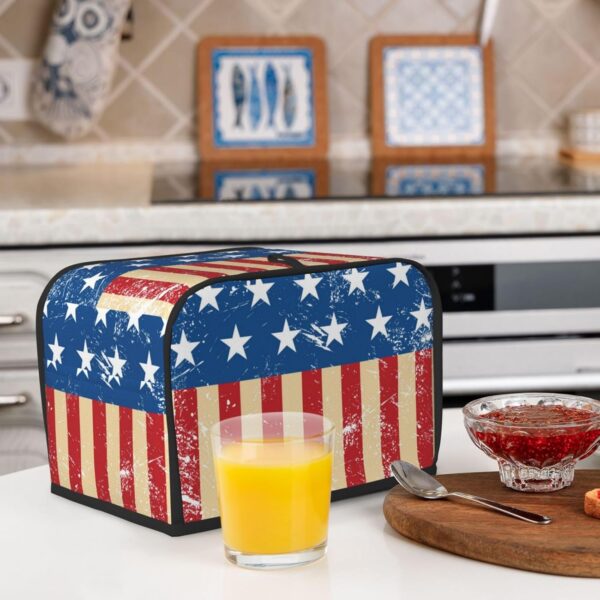 Toaster Dust Cover 2 Slice, Bread Maker Cover Toasters Covers Washable Stain Resistant Kitchen Small Appliance Cover Usa Retro Flag American Flag - Image 6