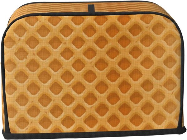 2 Slice Toaster Covers Dust Protection Bread Maker Covers Toaster Cover Kitchen Accessories Washable Appliance Cover Pattern Delicious Waffles - Image 2