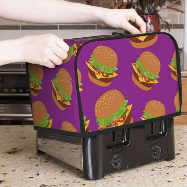 Toaster Covers Kitchen Accessories Decor, 2 Slice Toaster Bread Maker Oven Protector Covers, Dust Proof Fingerprint Covers Hamburger Junk Food - Image 7