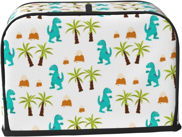 2 Slice Toaster Covers Dust Protection Bread Maker Covers Toaster Cover Kitchen Accessories Washable Appliance Cover Dinosaur And Tree - Image 2