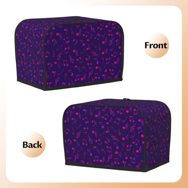 Toaster Covers Kitchen Accessories Decor, 2 Slice Toaster Bread Maker Oven Protector Covers, Dust Proof Fingerprint Covers Music Notes - Image 3