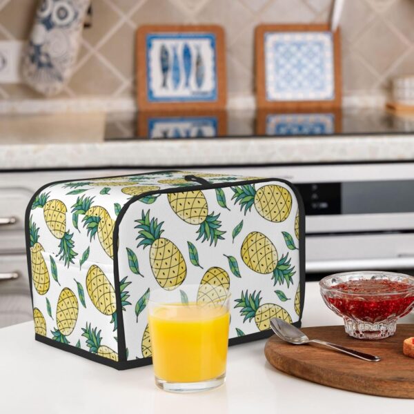 Toaster Covers Kitchen Accessories Decor, 2 Slice Toaster Bread Maker Oven Protector Covers, Dust Proof Fingerprint Covers Tropical Summer Pineapple Print - Image 6