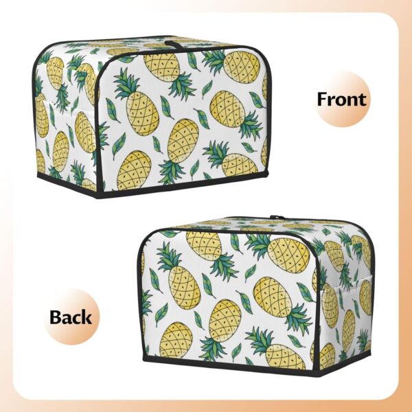 Toaster Covers Kitchen Accessories Decor, 2 Slice Toaster Bread Maker Oven Protector Covers, Dust Proof Fingerprint Covers Tropical Summer Pineapple Print - Image 3