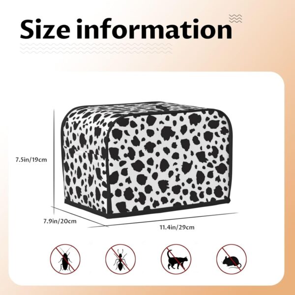 2 Slice Toaster Cover with Pocket Appliance Cover Toaster Dust And Fingerprint, Washable Kitchen Accessories, Cow Print - Image 5