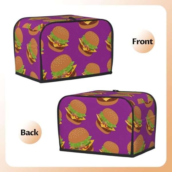 Toaster Covers Kitchen Accessories Decor, 2 Slice Toaster Bread Maker Oven Protector Covers, Dust Proof Fingerprint Covers Hamburger Junk Food - Image 3