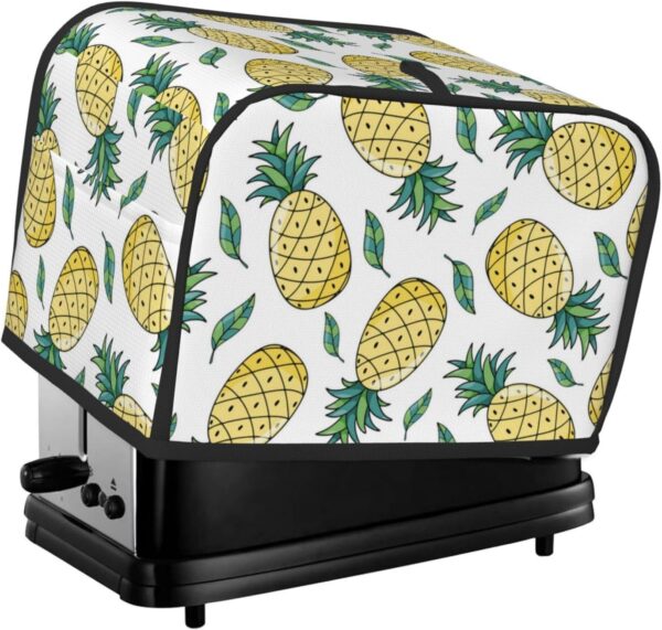 Toaster Covers Kitchen Accessories Decor, 2 Slice Toaster Bread Maker Oven Protector Covers, Dust Proof Fingerprint Covers Tropical Summer Pineapple Print