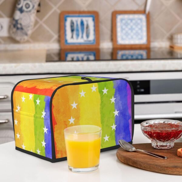 Toaster Covers Kitchen Accessories Decor, 2 Slice Toaster Bread Maker Oven Protector Covers, Dust Proof Fingerprint Covers European Flag Pride Lgbt Flag - Image 6