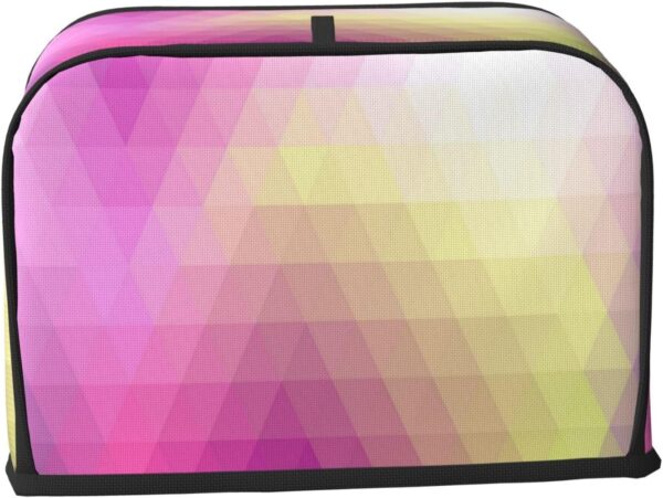 2 Slice Toaster Covers Dust Protection Bread Maker Covers Toaster Cover Kitchen Accessories Washable Appliance Cover Gradient Pink Geometry - Image 2