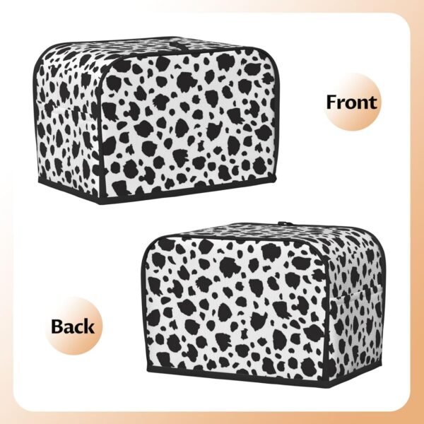 2 Slice Toaster Cover with Pocket Appliance Cover Toaster Dust And Fingerprint, Washable Kitchen Accessories, Cow Print - Image 3