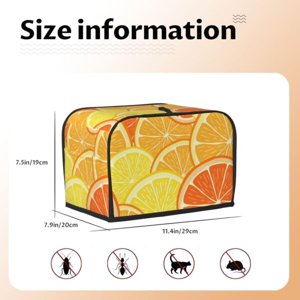 2 Slice Toaster Cover with Pocket Appliance Cover Toaster Dust And Fingerprint, Washable Kitchen Accessories, Lemon Tree - Image 5