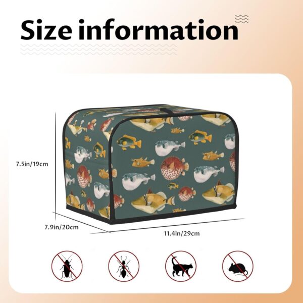 2 Slice Toaster Covers Dust Protection Bread Maker Covers Toaster Cover Kitchen Accessories Washable Appliance Cover Various Fish - Image 5