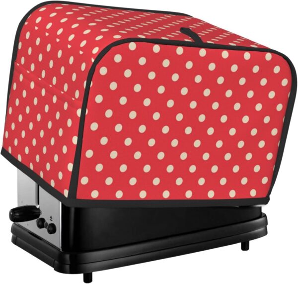 2 Slice Toaster Covers Dust Protection Bread Maker Covers Toaster Cover Kitchen Accessories Washable Appliance Cover Polka Dots Orange Red