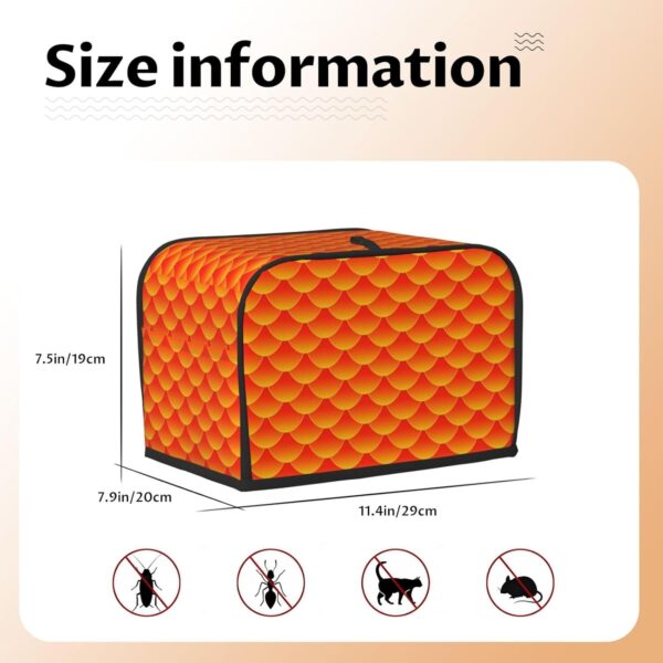 2 Slice Toaster Covers Dust Protection Bread Maker Covers Toaster Cover Kitchen Accessories Washable Appliance Cover Mermaid Fish Scales Orange - Image 5