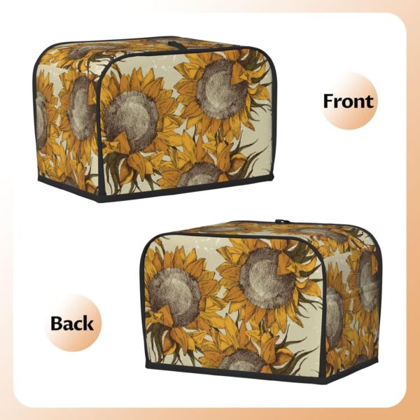 2 Slice Toaster Covers Dust Protection Bread Maker Covers Toaster Cover Kitchen Accessories Washable Appliance Cover Sunflower Abstract Floral Print - Image 3