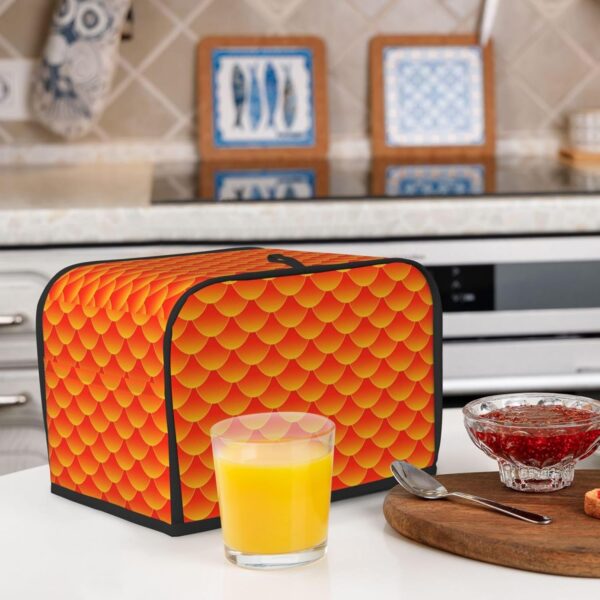 2 Slice Toaster Covers Dust Protection Bread Maker Covers Toaster Cover Kitchen Accessories Washable Appliance Cover Mermaid Fish Scales Orange - Image 6