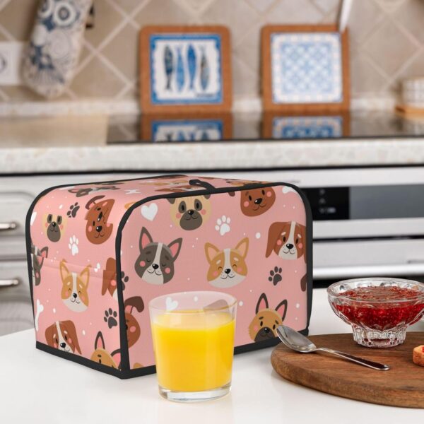 2 Slice Toaster Cover with Pocket Appliance Cover Toaster Dust And Fingerprint, Washable Kitchen Accessories, Cute Pets With Different Dogs - Image 6