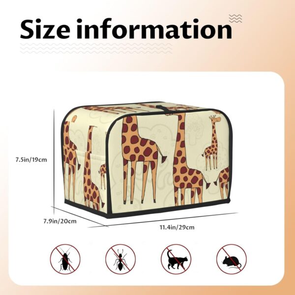 2 Slice Toaster Covers Dust Protection Bread Maker Covers Toaster Cover Kitchen Accessories Washable Appliance Cover Funny Cartoon Giraffe Anime - Image 5