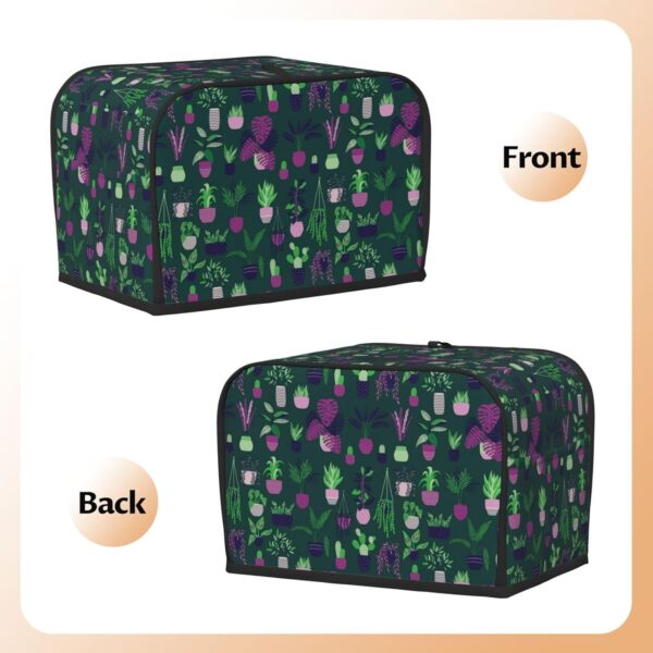 2 Slice Toaster Covers Dust Protection Bread Maker Covers Toaster Cover Kitchen Accessories Washable Appliance Cover Trippy Succulent Cactus Floral - Image 3