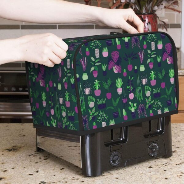 2 Slice Toaster Covers Dust Protection Bread Maker Covers Toaster Cover Kitchen Accessories Washable Appliance Cover Trippy Succulent Cactus Floral - Image 7