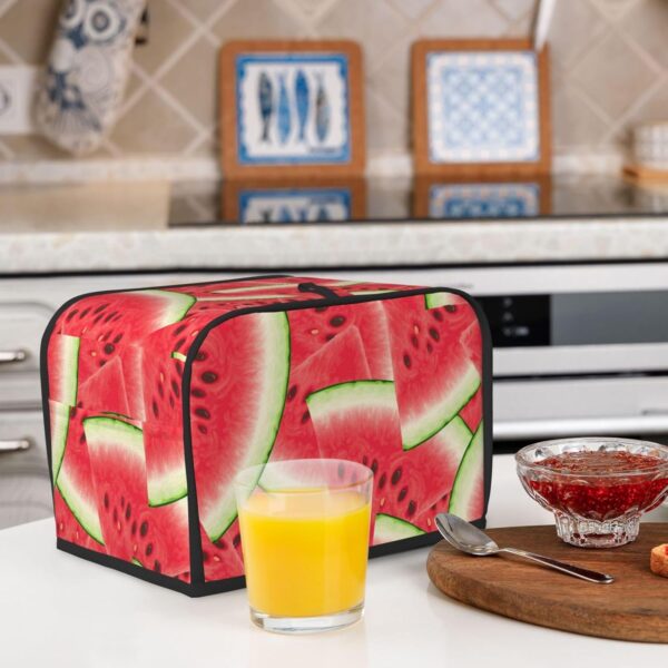 2 Slice Toaster Cover with Pocket Appliance Cover Toaster Dust And Fingerprint, Washable Kitchen Accessories, Watermelon Fruit Summer Art - Image 6