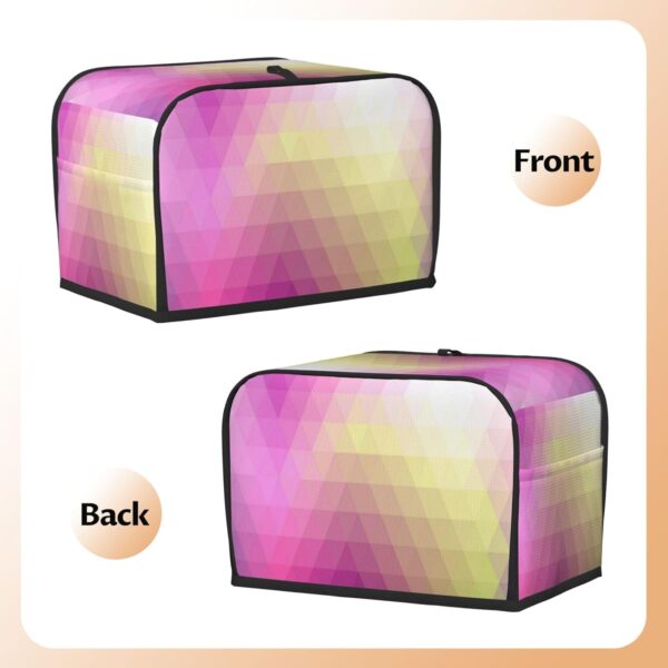 2 Slice Toaster Covers Dust Protection Bread Maker Covers Toaster Cover Kitchen Accessories Washable Appliance Cover Gradient Pink Geometry - Image 3