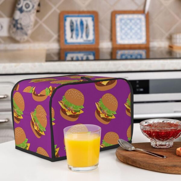 Toaster Covers Kitchen Accessories Decor, 2 Slice Toaster Bread Maker Oven Protector Covers, Dust Proof Fingerprint Covers Hamburger Junk Food - Image 6