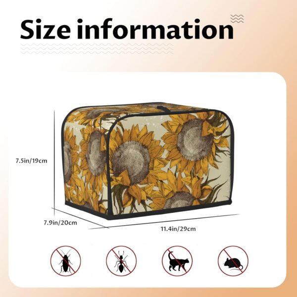 2 Slice Toaster Covers Dust Protection Bread Maker Covers Toaster Cover Kitchen Accessories Washable Appliance Cover Sunflower Abstract Floral Print - Image 5