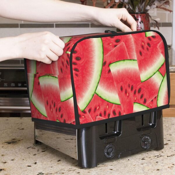 2 Slice Toaster Cover with Pocket Appliance Cover Toaster Dust And Fingerprint, Washable Kitchen Accessories, Watermelon Fruit Summer Art - Image 7