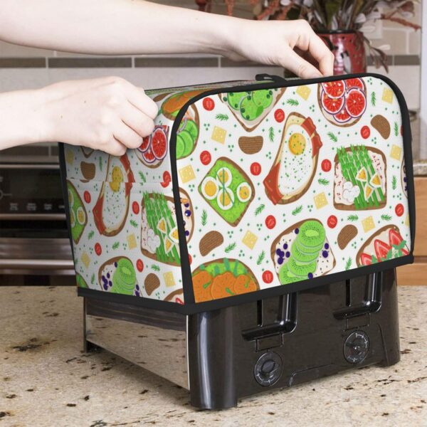 2 Slice Toaster Covers Dust Protection Bread Maker Covers Toaster Cover Kitchen Accessories Washable Appliance Cover Sandwich Pattern Breakfast Snacks - Image 7