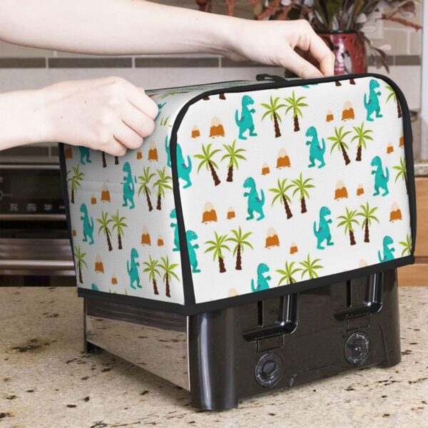 2 Slice Toaster Covers Dust Protection Bread Maker Covers Toaster Cover Kitchen Accessories Washable Appliance Cover Dinosaur And Tree - Image 7