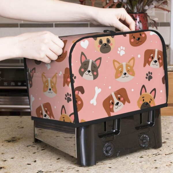 2 Slice Toaster Cover with Pocket Appliance Cover Toaster Dust And Fingerprint, Washable Kitchen Accessories, Cute Pets With Different Dogs - Image 7