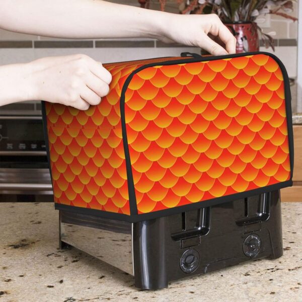 2 Slice Toaster Covers Dust Protection Bread Maker Covers Toaster Cover Kitchen Accessories Washable Appliance Cover Mermaid Fish Scales Orange - Image 7