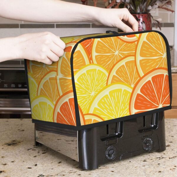 2 Slice Toaster Cover with Pocket Appliance Cover Toaster Dust And Fingerprint, Washable Kitchen Accessories, Lemon Tree - Image 7