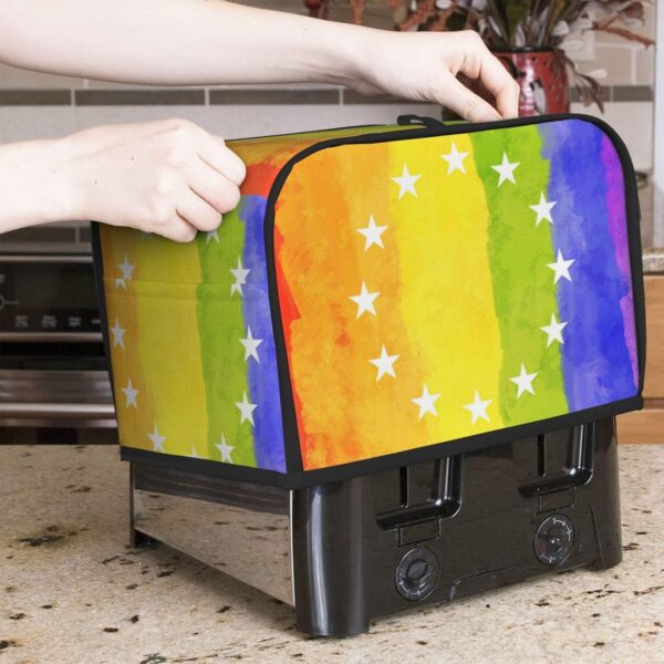 Toaster Covers Kitchen Accessories Decor, 2 Slice Toaster Bread Maker Oven Protector Covers, Dust Proof Fingerprint Covers European Flag Pride Lgbt Flag - Image 7