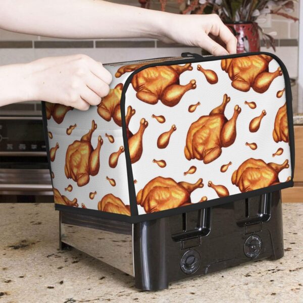 2 Slice Toaster Cover with Pocket Appliance Cover Toaster Dust And Fingerprint, Washable Kitchen Accessories, Fried Chicken Watercolor Painting Pattern - Image 7